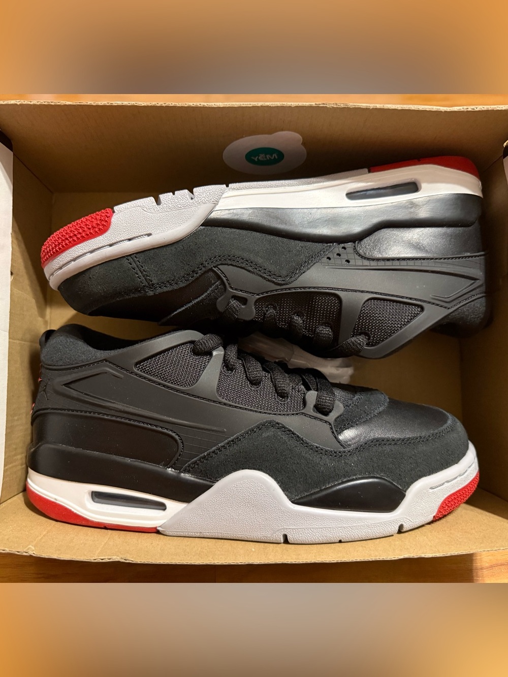 Nike Air Jordan 4 RM, Black/Varsity Red/Wolf Grey, Size 6 Youth / 7.5 Women, New - Picture 2 of 8